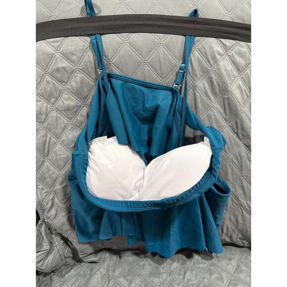 Tempt Me Swimsuit Top - Color: Teal  Size: XL - Picture 4 of 5